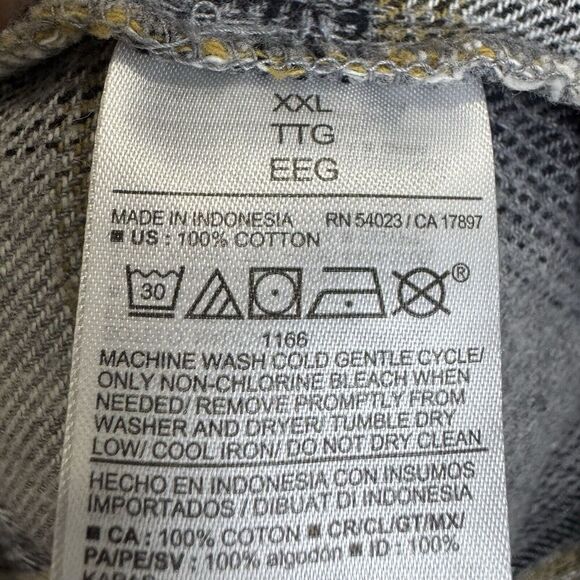 Old Navy XXL The Boyfriend Shirt Flannel Plaid Shacket Button Down Gray Relaxed - Picture 7 of 7